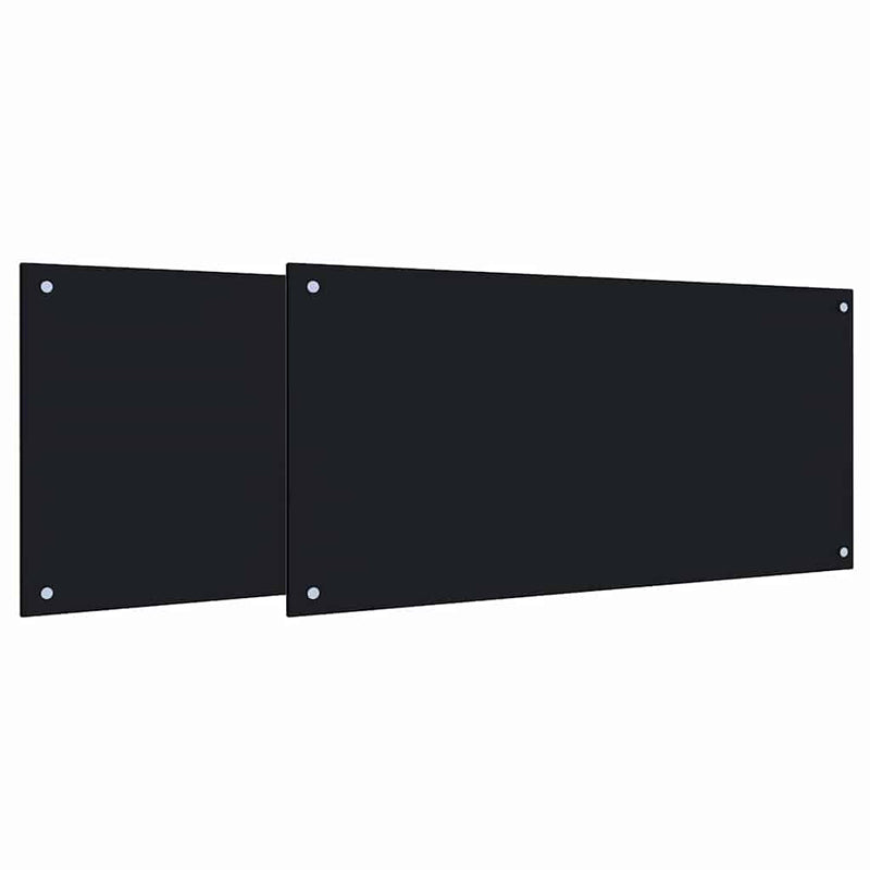Afbeelding laden in galerijviewer, Vidaxl keuken spatscherm 2 pcs zwart 100 x 50 cm gehard glas
