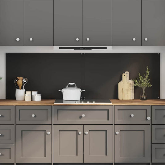 Vidaxl keuken spatscherm 2 pcs zwart 100 x 60 cm gehard glas