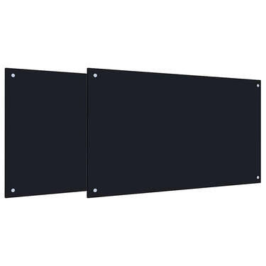 Vidaxl keuken spatscherm 2 pcs zwart 100 x 60 cm gehard glas