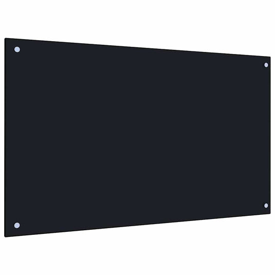 Vidaxl keuken spatscherm 2 pcs zwart 100 x 60 cm gehard glas