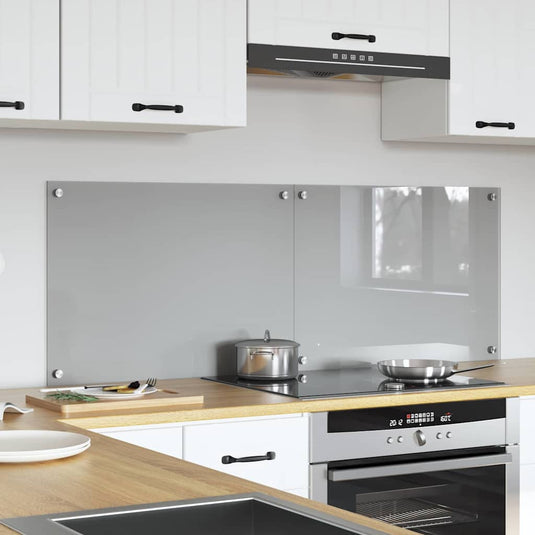 Vidaxl keuken spatscherm 2 pcs lichtgrijs 70 x 50 cm gehard glas