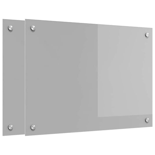 Vidaxl keuken spatscherm 2 pcs lichtgrijs 70 x 50 cm gehard glas