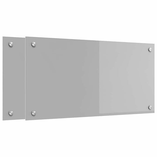 Vidaxl keuken spatscherm 2 pcs lichtgrijs 80 x 40 cm gehard glas