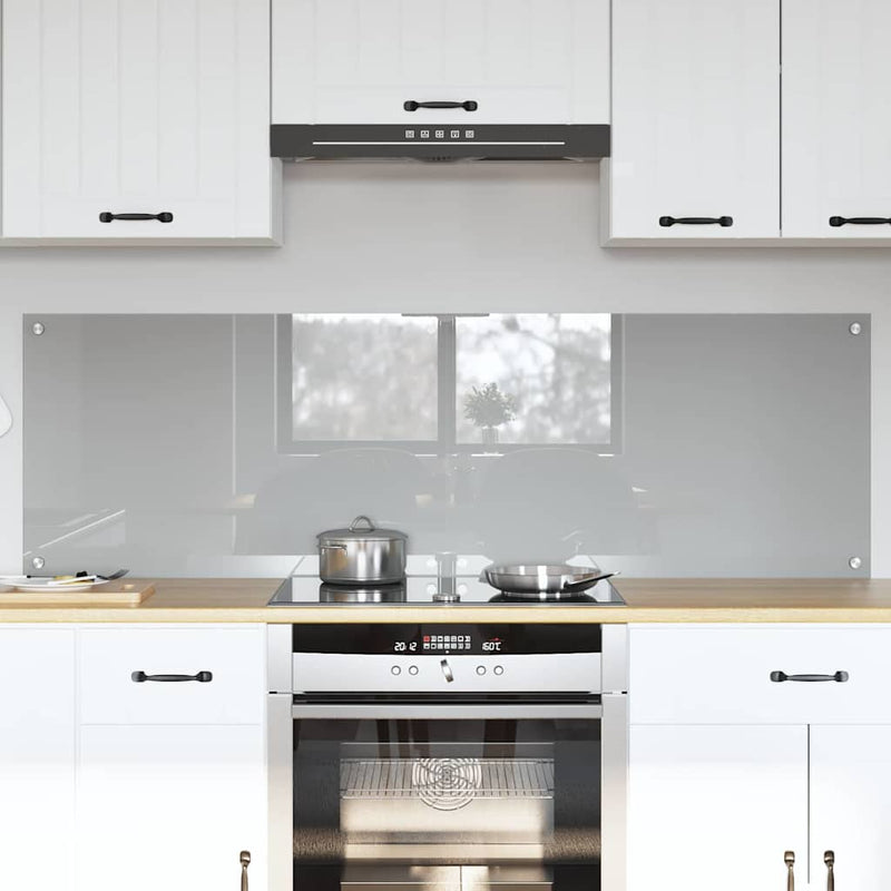 Afbeelding laden in galerijviewer, Vidaxl keuken spatscherm 2 pcs lichtgrijs 80 x 50 cm gehard glas
