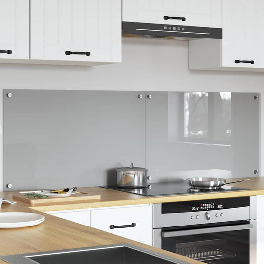 Vidaxl keuken spatscherm 2 pcs lichtgrijs 80 x 50 cm gehard glas