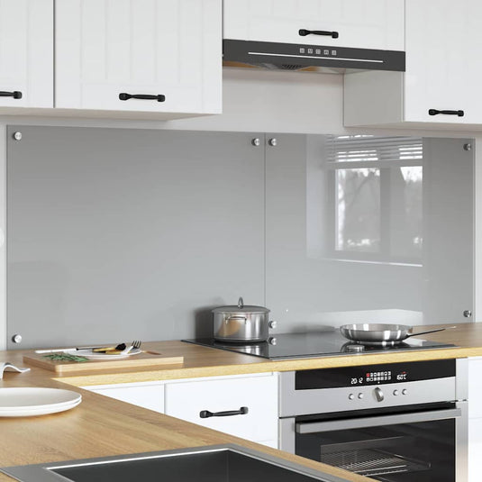 Vidaxl keuken spatscherm 2 pcs lichtgrijs 80 x 60 cm gehard glas