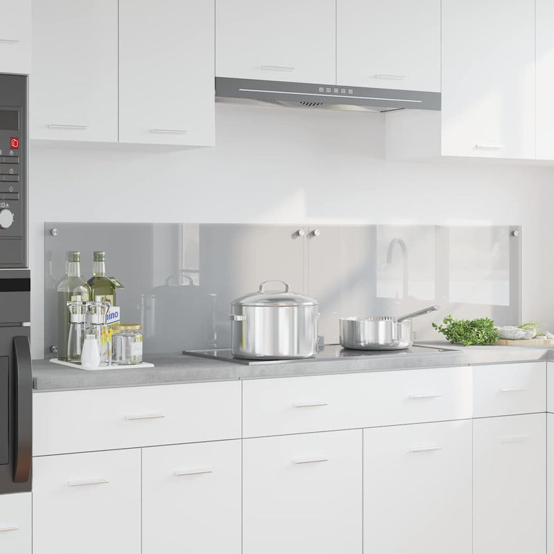 Afbeelding laden in galerijviewer, Vidaxl keuken spatscherm 2 pcs lichtgrijs 90 x 40 cm gehard glas
