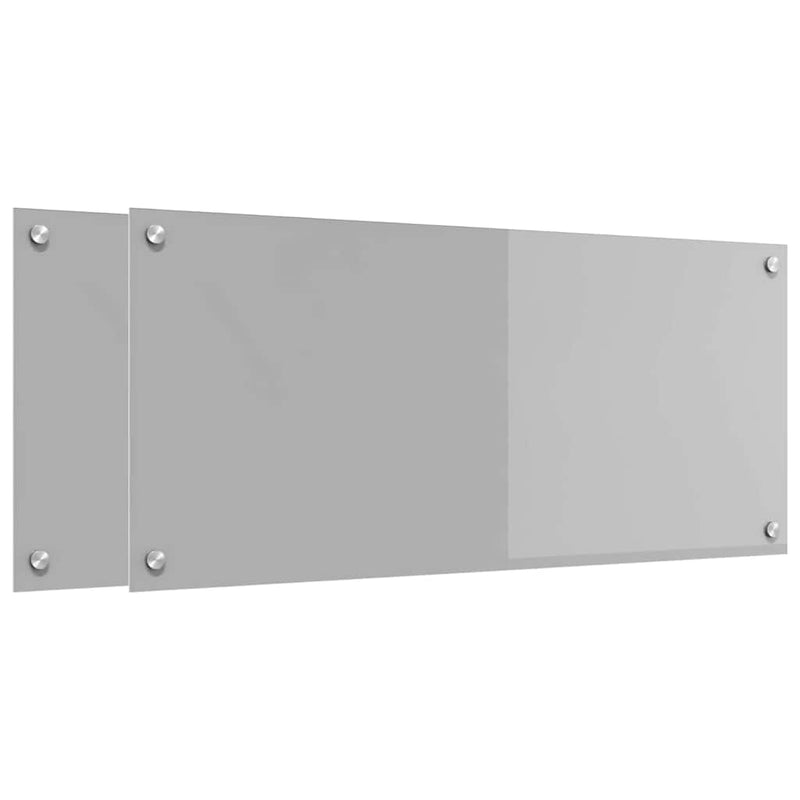 Afbeelding laden in galerijviewer, Vidaxl keuken spatscherm 2 pcs lichtgrijs 90 x 40 cm gehard glas
