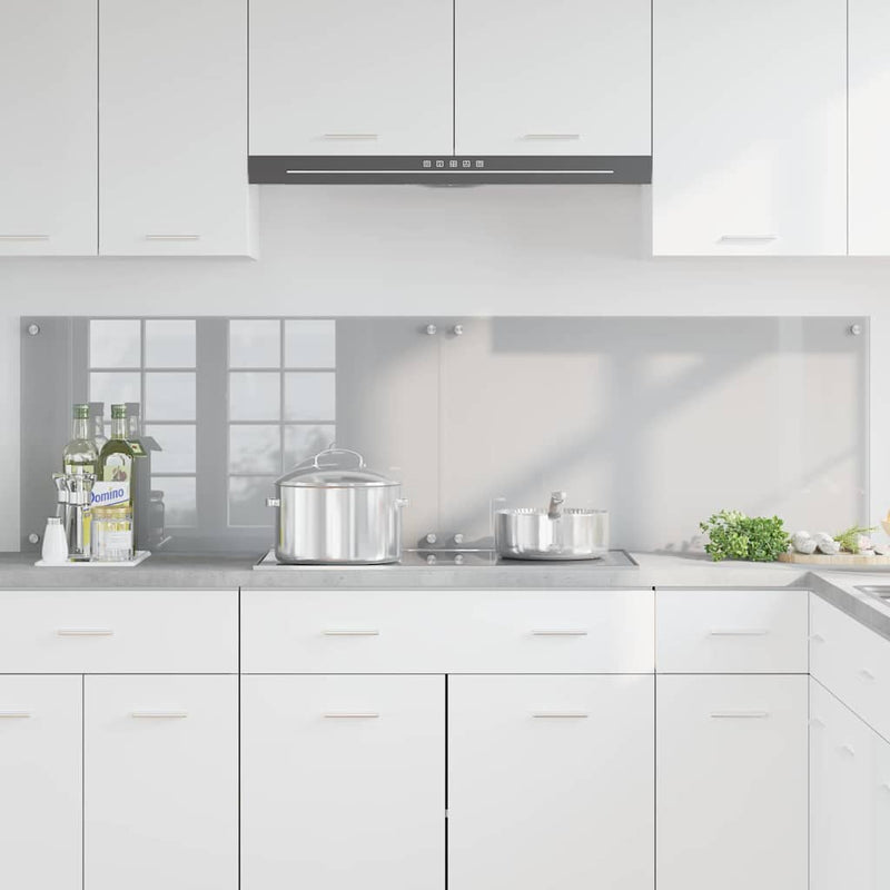 Afbeelding laden in galerijviewer, Vidaxl keuken spatscherm 2 pcs lichtgrijs 90 x 50 cm gehard glas
