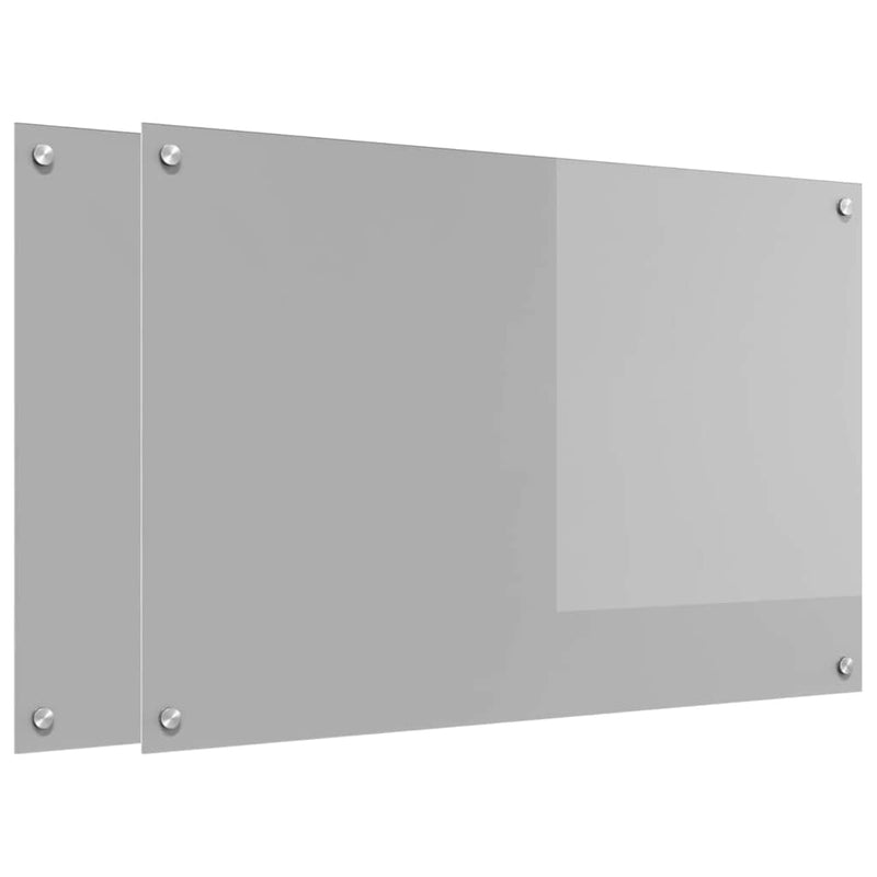 Afbeelding laden in galerijviewer, Vidaxl keuken spatscherm 2 pcs lichtgrijs 90 x 60 cm gehard glas
