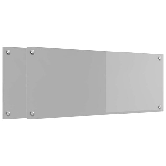 Vidaxl keuken spatscherm 2 pcs lichtgrijs 100 x 40 cm gehard glas