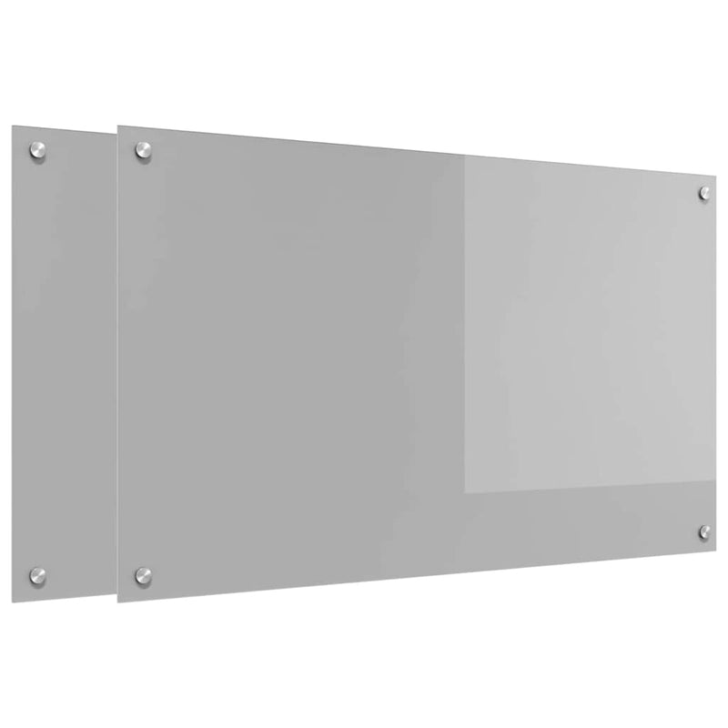 Chargez l'image dans la visionneuse de la galerie, Vidaxl keuken spatscherm 2 pcs lichtgrijs 100 x 60 cm gehard glas
