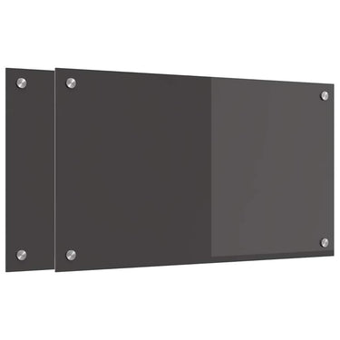 Vidaxl keuken spatscherm 2 pcs donkergrijs 70 x 40 cm gehard glas