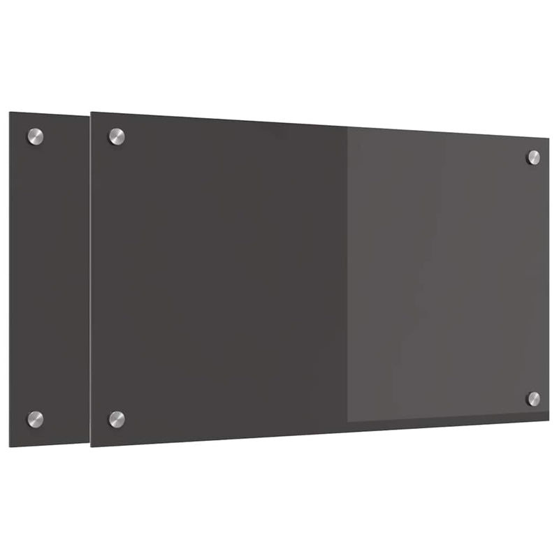 Afbeelding laden in galerijviewer, Vidaxl keuken spatscherm 2 pcs donkergrijs 70 x 40 cm gehard glas
