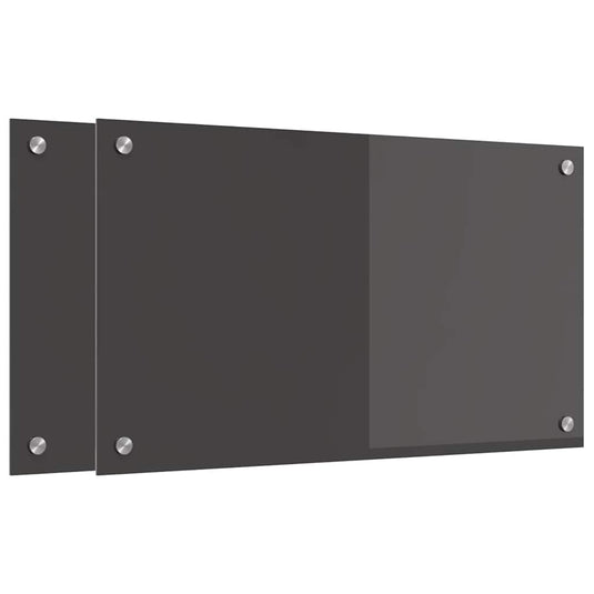 Vidaxl keuken spatscherm 2 pcs donkergrijs 70 x 40 cm gehard glas