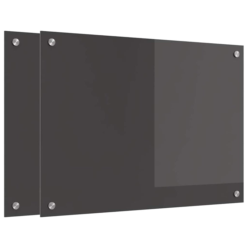 Afbeelding laden in galerijviewer, Vidaxl keuken spatscherm 2 pcs donkergrijs 70 x 50 cm gehard glas
