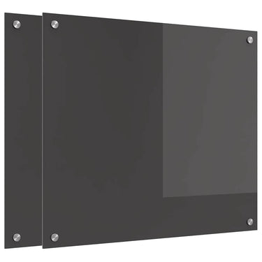 Vidaxl keuken spatscherm 2 pcs donkergrijs 70 x 60 cm gehard glas