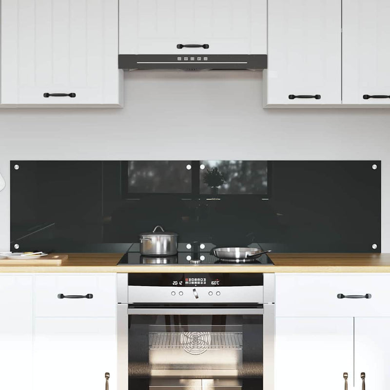 Afbeelding laden in galerijviewer, Vidaxl keuken spatscherm 2 pcs donkergrijs 80 x 40 cm gehard glas
