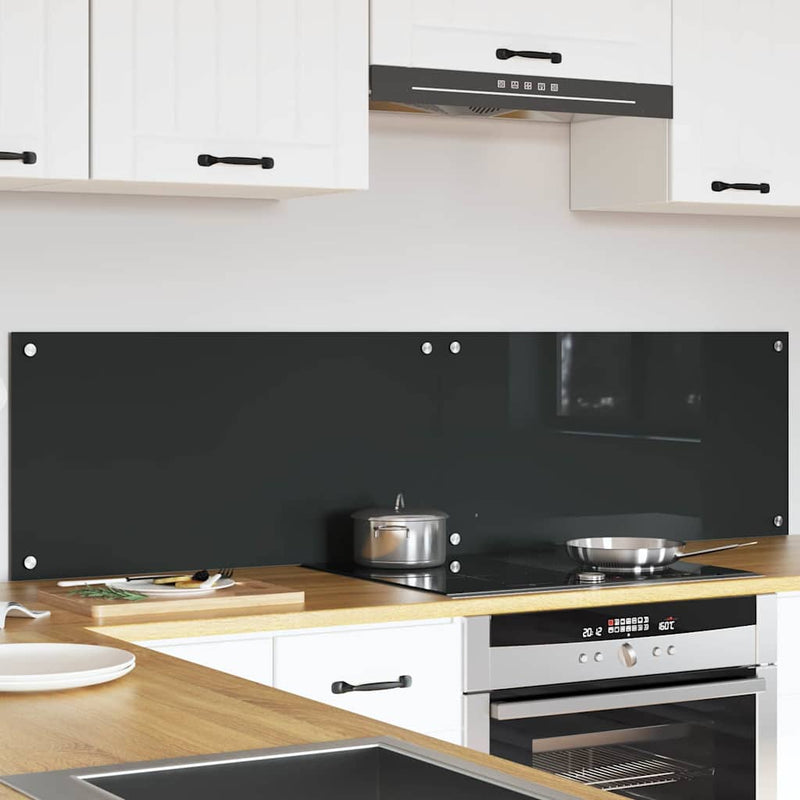 Afbeelding laden in galerijviewer, Vidaxl keuken spatscherm 2 pcs donkergrijs 80 x 40 cm gehard glas
