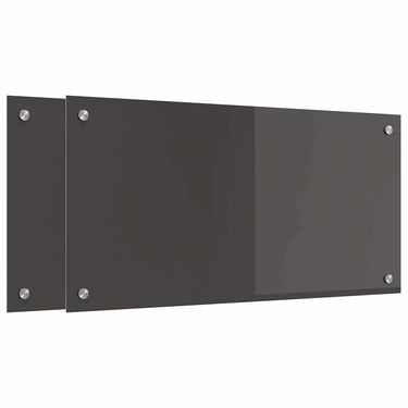 Vidaxl keuken spatscherm 2 pcs donkergrijs 80 x 40 cm gehard glas