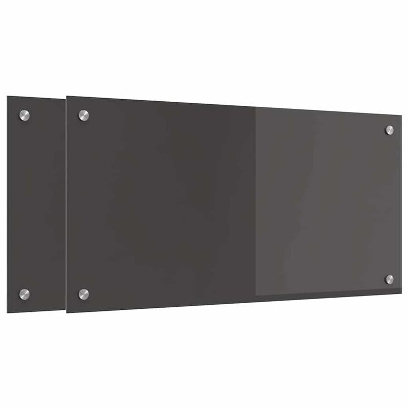 Afbeelding laden in galerijviewer, Vidaxl keuken spatscherm 2 pcs donkergrijs 80 x 40 cm gehard glas
