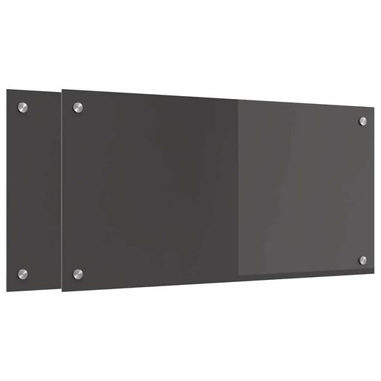 Vidaxl keuken spatscherm 2 pcs donkergrijs 80 x 40 cm gehard glas