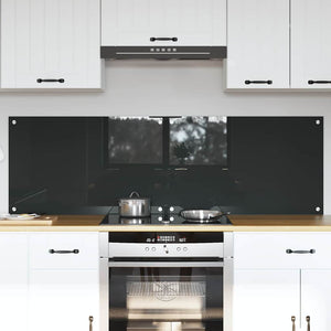 Vidaxl keuken spatscherm 2 pcs donkergrijs 80 x 50 cm gehard glas