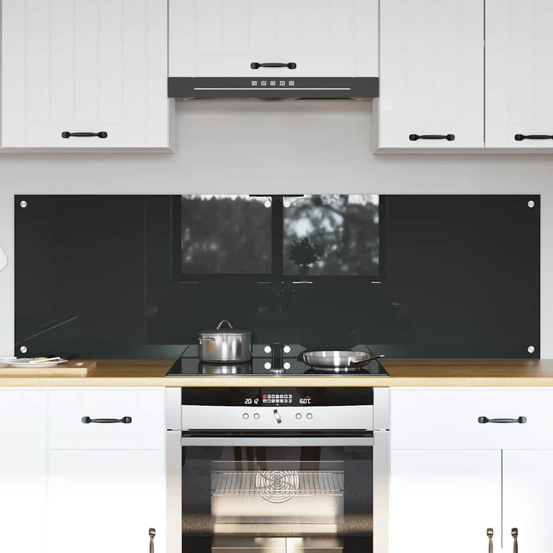 Afbeelding laden in galerijviewer, Vidaxl keuken spatscherm 2 pcs donkergrijs 80 x 50 cm gehard glas
