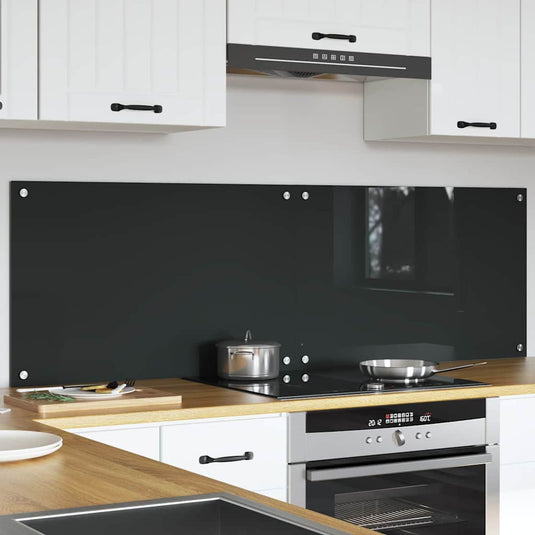 Vidaxl keuken spatscherm 2 pcs donkergrijs 80 x 50 cm gehard glas