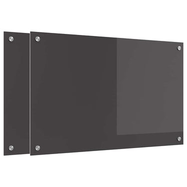 Vidaxl keuken spatscherm 2 pcs donkergrijs 80 x 50 cm gehard glas
