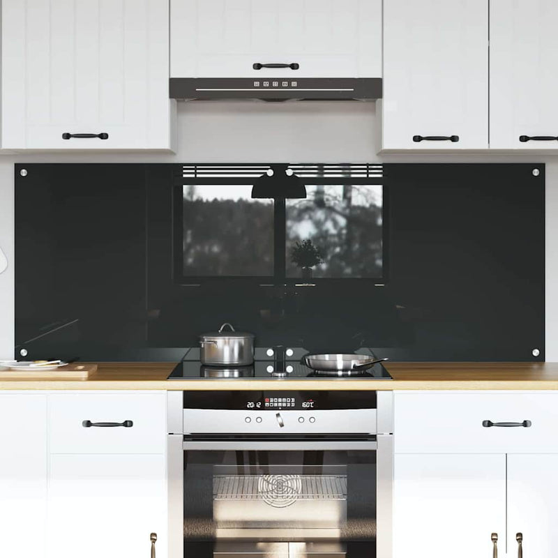 Afbeelding laden in galerijviewer, Vidaxl keuken spatscherm 2 pcs donkergrijs 80 x 60 cm gehard glas
