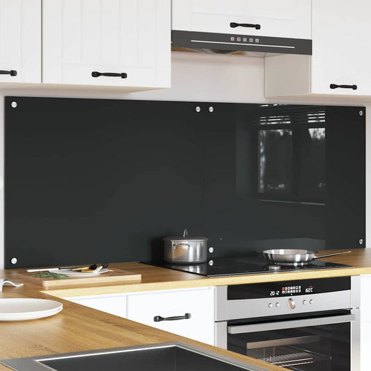 Vidaxl keukenachterwand 2 st donkergrijs 80 x 60 cm gehard glas
