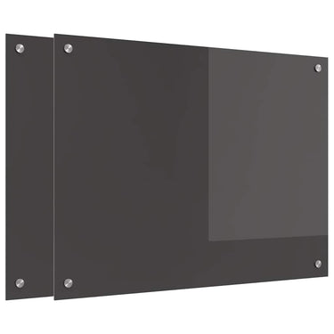 Vidaxl keuken spatscherm 2 pcs donkergrijs 80 x 60 cm gehard glas