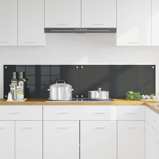 Vidaxl keuken spatscherm 2 pcs donkergrijs 90 x 40 cm gehard glas