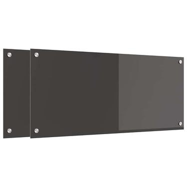 Vidaxl keuken spatscherm 2 pcs donkergrijs 90 x 40 cm gehard glas