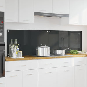 Vidaxl keuken spatscherm 2 pcs donkergrijs 90 x 50 cm gehard glas
