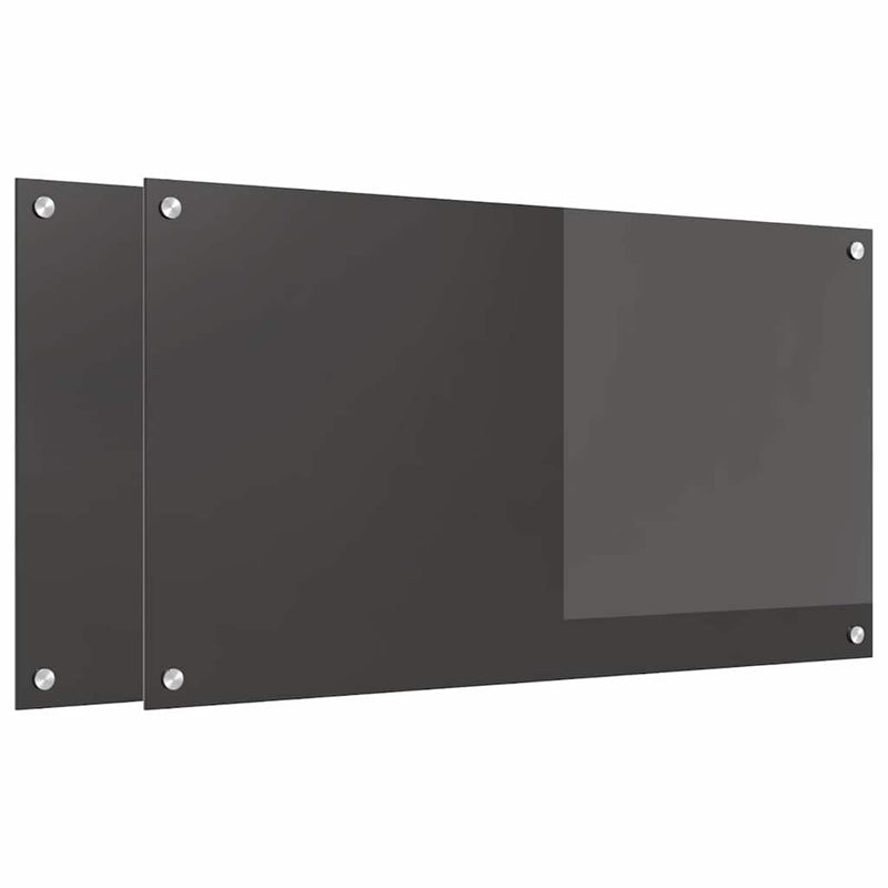 Afbeelding laden in galerijviewer, Vidaxl keuken spatscherm 2 pcs donkergrijs 90 x 50 cm gehard glas
