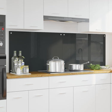 Vidaxl keuken spatscherm 2 pcs donkergrijs 90 x 60 cm gehard glas