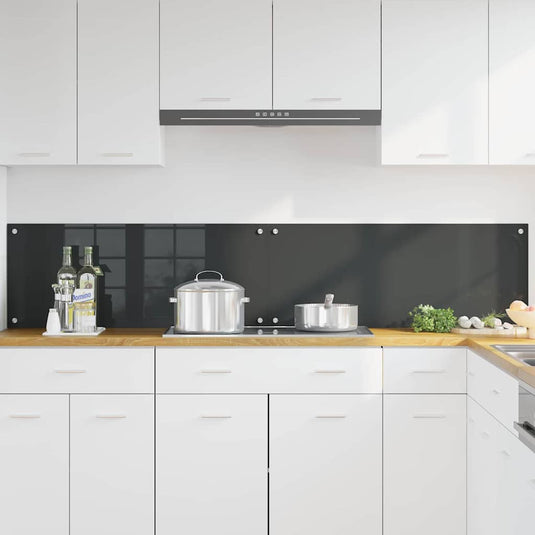Vidaxl keuken spatscherm 2 pcs donkergrijs 100 x 40 cm gehard glas