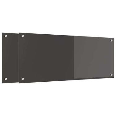 Vidaxl keuken spatscherm 2 pcs donkergrijs 100 x 40 cm gehard glas