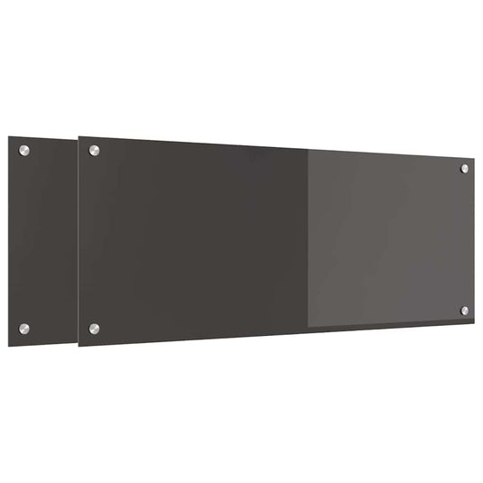 Vidaxl keuken spatscherm 2 pcs donkergrijs 100 x 40 cm gehard glas