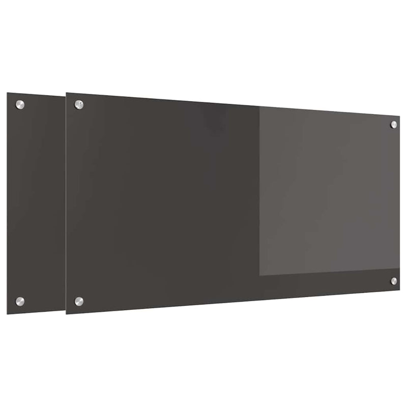 Afbeelding laden in galerijviewer, Vidaxl keuken spatscherm 2 pcs donkergrijs 100 x 50 cm gehard glas
