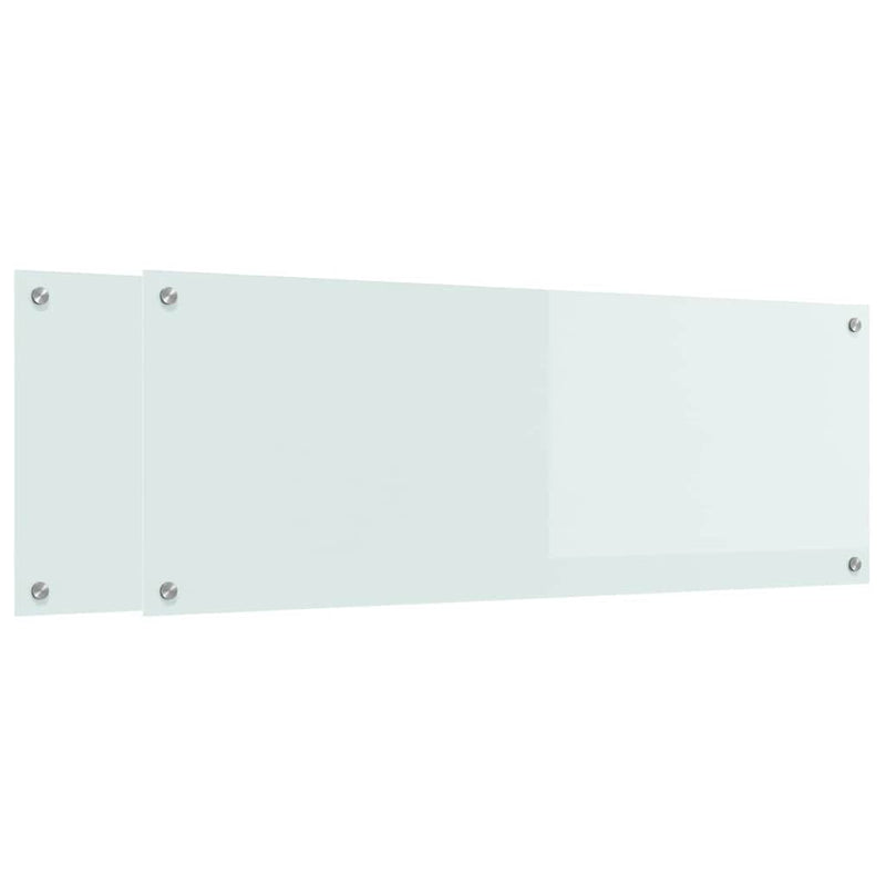 Chargez l'image dans la visionneuse de la galerie, Vidaxl keuken spatscherm 2 pcs wit 110 x 40 cm gehard glas
