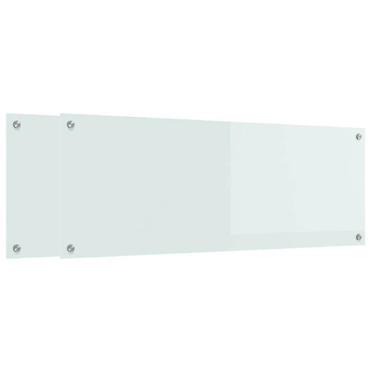 Vidaxl keuken spatscherm 2 pcs wit 110 x 40 cm gehard glas