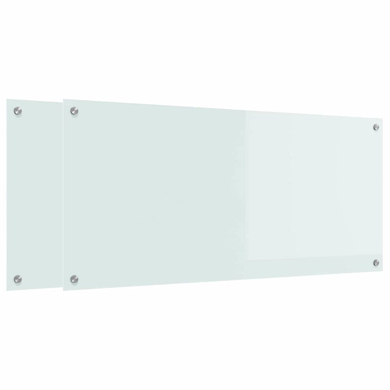 Afbeelding laden in galerijviewer, Vidaxl keuken spatscherm 2 pcs wit 110 x 50 cm gehard glas
