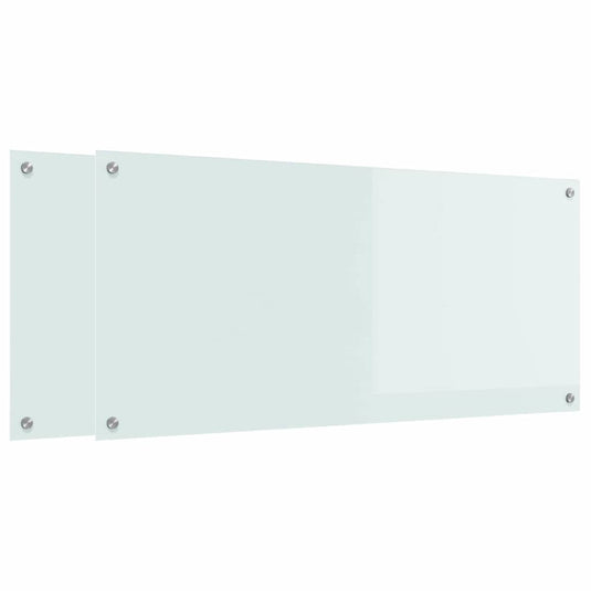 Vidaxl keuken spatscherm 2 pcs wit 110 x 50 cm gehard glas