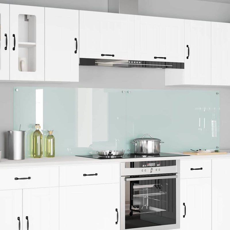 Afbeelding laden in galerijviewer, Vidaxl keuken spatscherm 2 pcs wit 110 x 60 cm gehard glas

