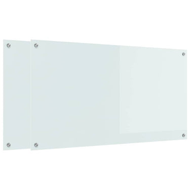 Vidaxl keuken spatscherm 2 pcs wit 110 x 60 cm gehard glas