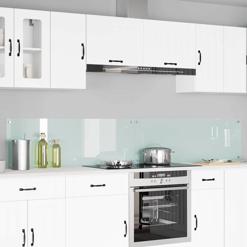 Afbeelding laden in galerijviewer, Vidaxl keuken spatscherm 2 pcs wit 120 x 40 cm gehard glas
