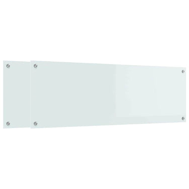 Vidaxl keuken spatscherm 2 pcs wit 120 x 40 cm gehard glas